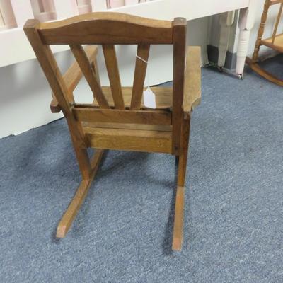 Child's Oak Rocker -  Seat measures 11 x 10 inches