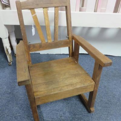 Child's Oak Rocker -  Seat measures 11 x 10 inches