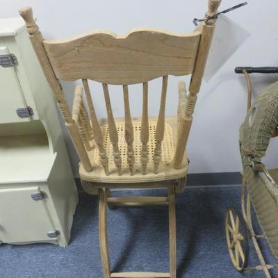 Oak High Chair with Cane Seat (12 x 12 inches) and 40 inches tall