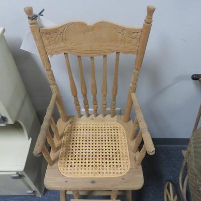 Oak High Chair with Cane Seat (12 x 12 inches) and 40 inches tall