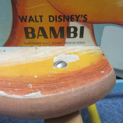 Vintage Disney Bambi Rocking Horse - Wooden - Rocker rails measure 29 x 13 inches