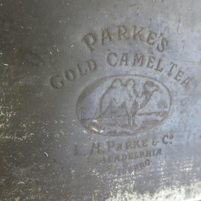 Tin Box - Philadelphia Parkes Gold Tea - 10 x 4 1/2 inches