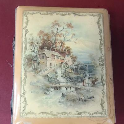 Celluloid Photo Album - Mill & Waterwheel Scene