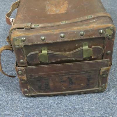 Leather Trunk - Measures 26 x 14 x 12 inches