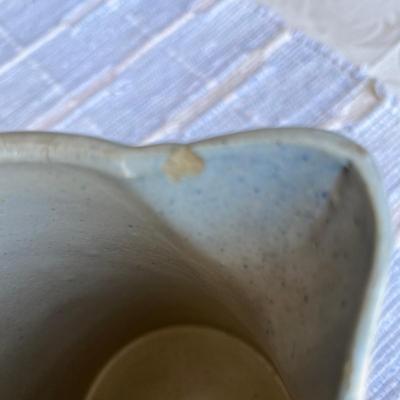 Blue & White Salt Glaze Pitcher w/ Swan