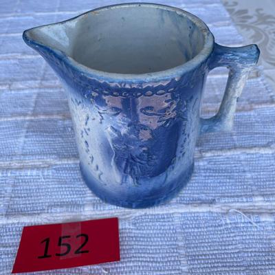 Blue & White Salt Glaze Pitcher Dark blue