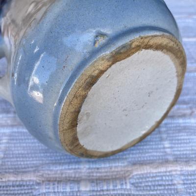 Blue & White Salt Glaze Pitcher Deer