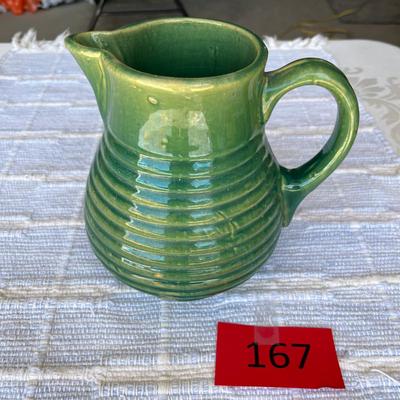 Green Rings Yellow Ware Pitcher