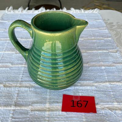 Green Rings Yellow Ware Pitcher