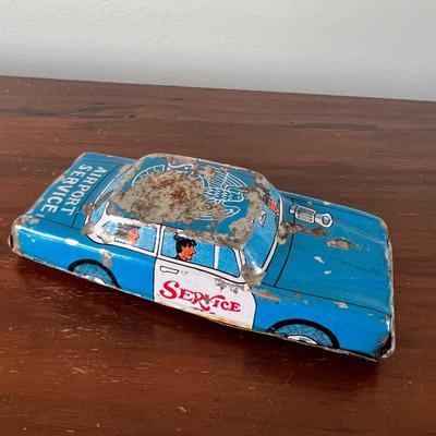 Vintage Airport Service Japan Tin Car Toy