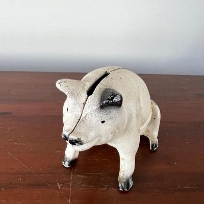VINTAGE CAST IRON  PIGGY BANK **BONUS**