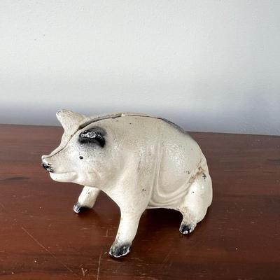 VINTAGE CAST IRON  PIGGY BANK **BONUS**