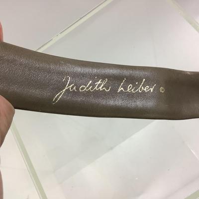 570 Vintage Judith Lieber Couture Brown Snakeskin Belt