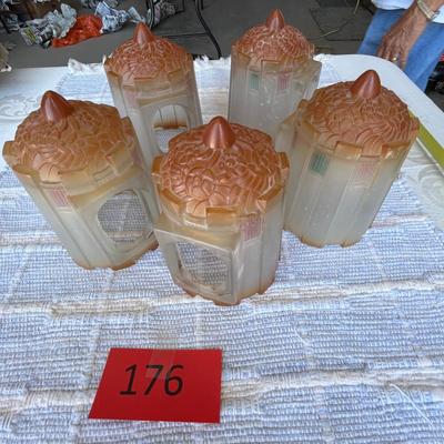 5 Chandelier light shades!  1920s era