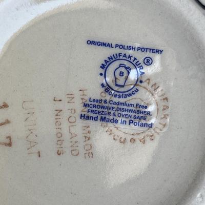 Polish Blue & White Pottery 4 Deep Bowls