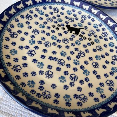 Poland Blue & White Pottery with kitties