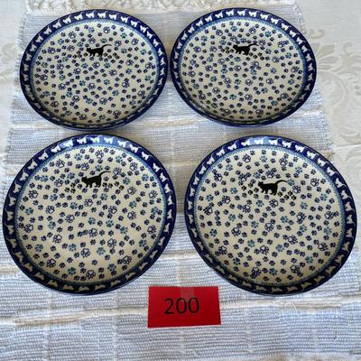 Poland Blue & White Pottery with kitties