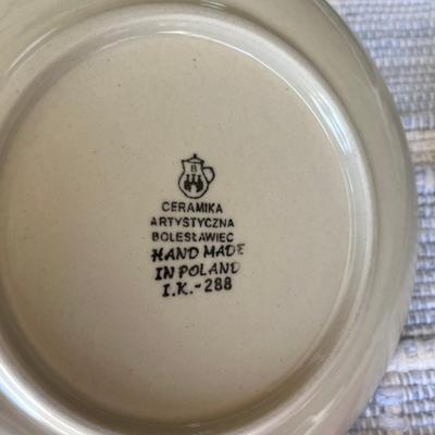 Poland Blue & White Pottery Kitties B&B Plates