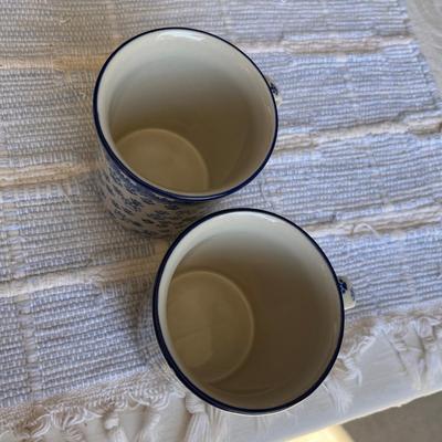 Poland Blue & White Pottery Kitties Mugs