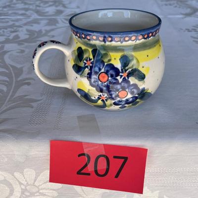 Poland Blue & White Pottery Floral mug