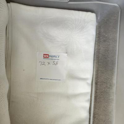 Large Tote filled with Linens , Table Covers, Napkins, Placemats