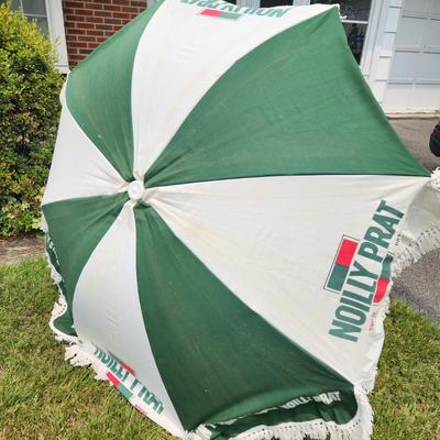 Noilly Prat Gin Green White Canvas Patio Table Umbrella