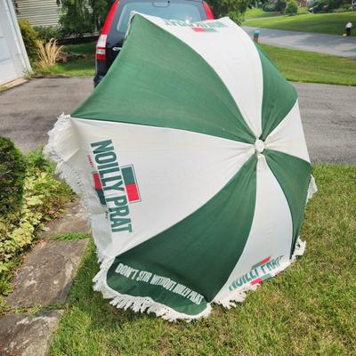 Noilly Prat Gin Green White Canvas Patio Table Umbrella