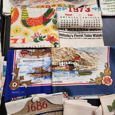Vintage Kitchen Linen 1960 70 80's Calendar Towels Napkins Vera