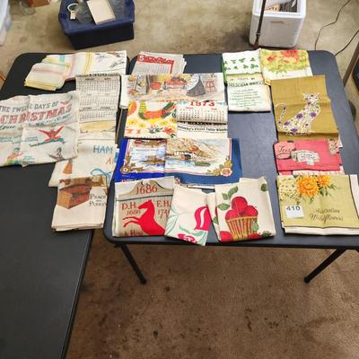 Vintage Kitchen Linen 1960 70 80's Calendar Towels Napkins Vera