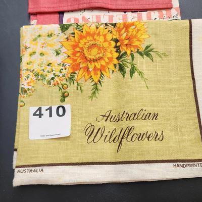 Vintage Kitchen Linen 1960 70 80's Calendar Towels Napkins Vera