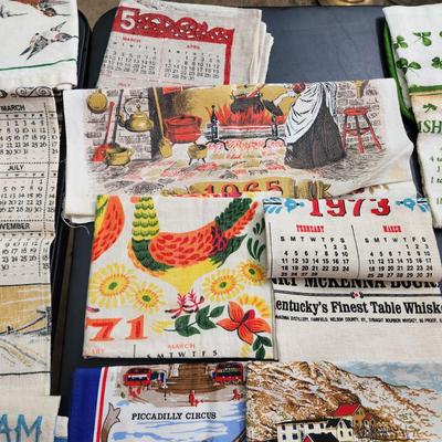 Vintage Kitchen Linen 1960 70 80's Calendar Towels Napkins Vera