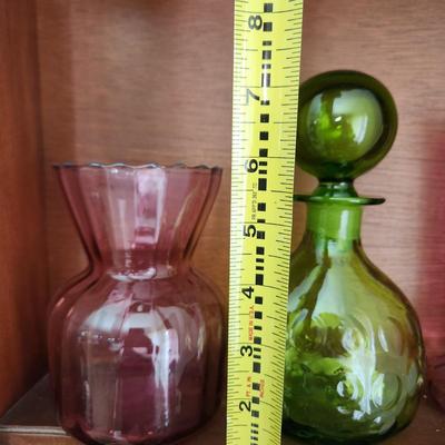 Lot of  6 Glass Pitchers, Decanters, Vases