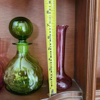 Lot of  6 Glass Pitchers, Decanters, Vases