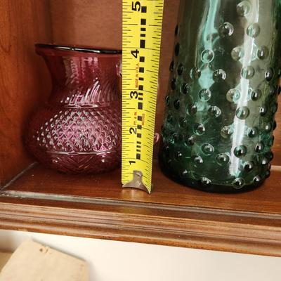 Lot of  6 Glass Pitchers, Decanters, Vases