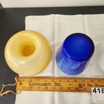 4 Pieces Mid Century Art Glass Vases