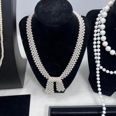 White Faux pearl Necklaces