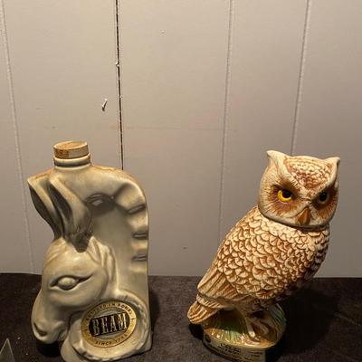 Beam Donkey & Owl Decanters