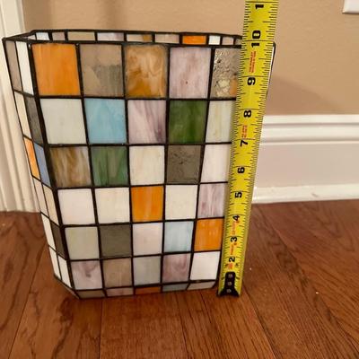 Stained Glass Trash Can (see description)