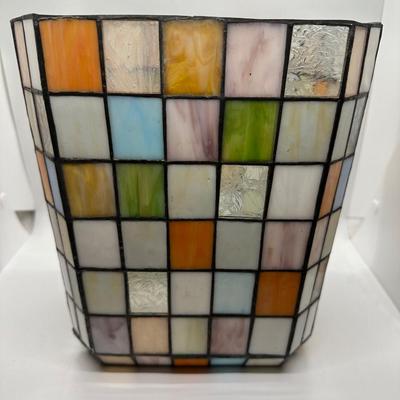 Stained Glass Trash Can (see description)