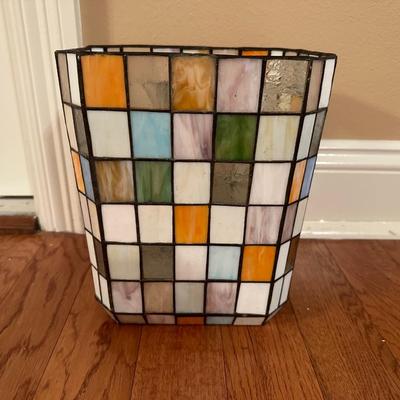 Stained Glass Trash Can (see description)