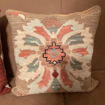 Set of Two Needlepoint Throw Pillows (2)