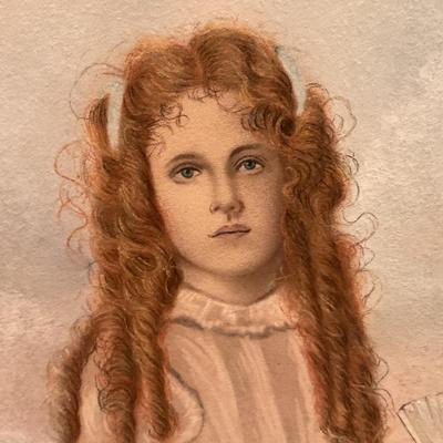 Pastel of Little Girl from the late 1800s