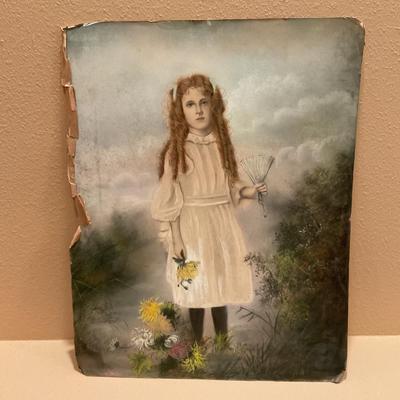 Pastel of Little Girl from the late 1800s