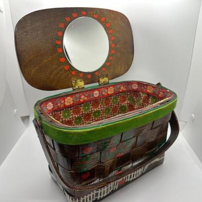 Vintage Hand Painted Basket