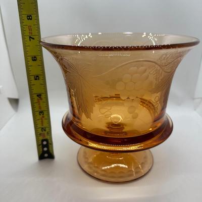 Elegant Amber Glass Vase