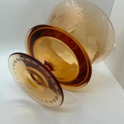 Elegant Amber Glass Vase
