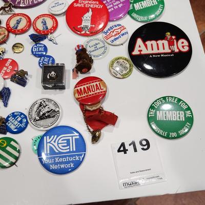 Large lot Vintage Pinbacks Pins Kentucky Louisville Political