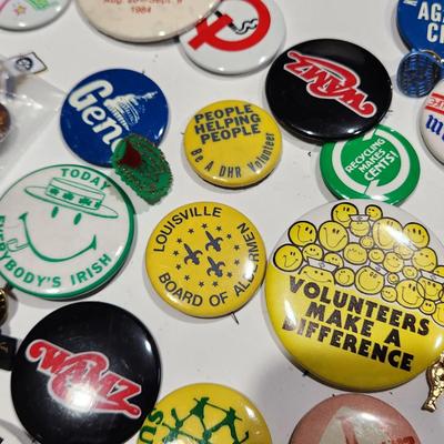 Large lot Vintage Pinbacks Pins Kentucky Louisville Political