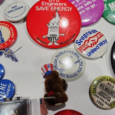 Large lot Vintage Pinbacks Pins Kentucky Louisville Political