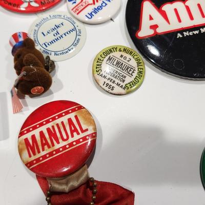 Large lot Vintage Pinbacks Pins Kentucky Louisville Political